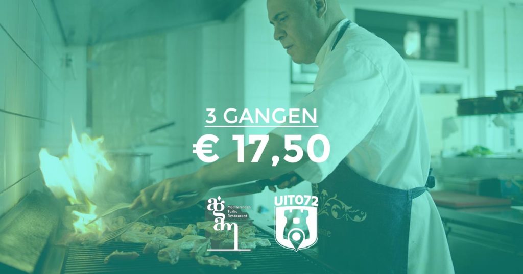 Agam: 3 gangen menu voor slechts € 17,50