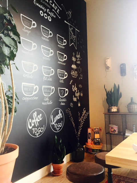 Barista Cafe Alkmaar: krijtbord