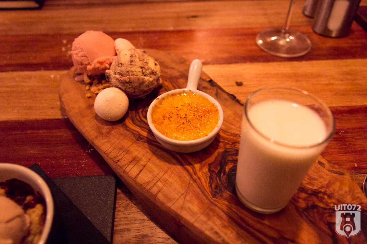 Creme brulee, ijs en scroppino