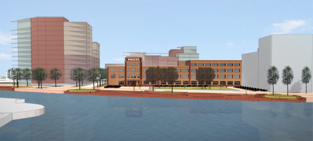 Ringersfabriek: verbeelding vanaf centrumzijde