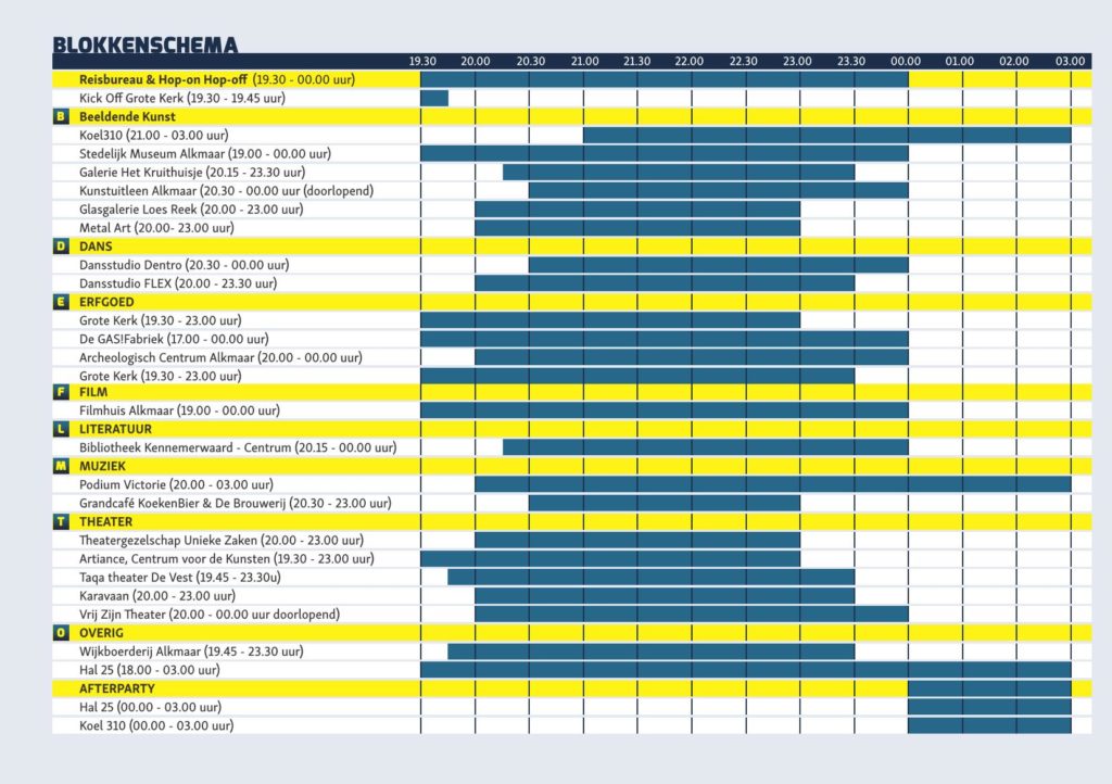Kunst tot de Nacht - programma 2018