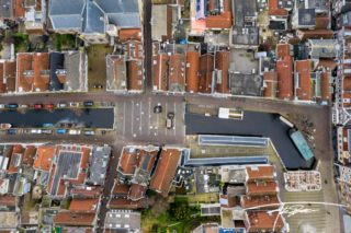 Platte Stenenbrug van boven