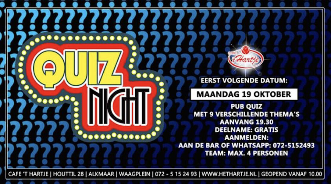 Quiz Night café 't Hartje