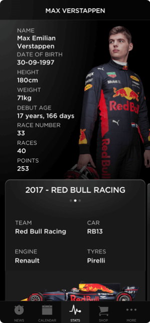 Max Verstappen App: Stats