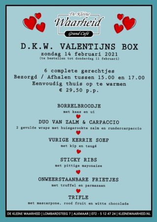 De Kleine Waarheid Valentijnsmenu 2021