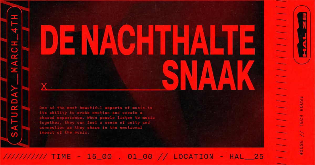 De Nachthalte x Snaak bij HAL25