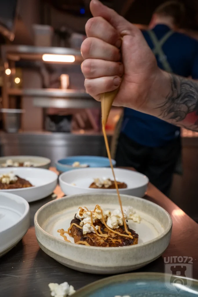 Het dessert wordt klaargemaakt